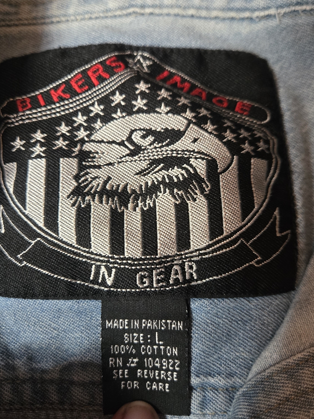 Southernmost Ride Biker Graphic Denim Shirt - Light Blue - Picture 3 of 10